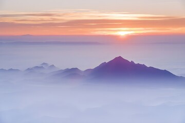 sunset over the mountains