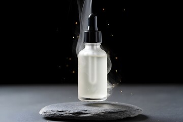 bottle of vodka with black background