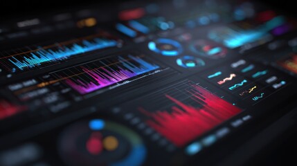 Obraz premium Digital dashboard with colorful charts