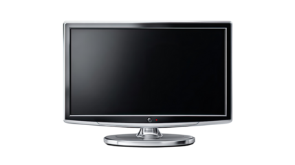 Modern Television Display: The contemporary design of a sleek television screen with an elegant stand, displaying a blank screen and a captivating high-definition view. 
