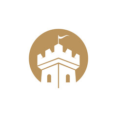 Stylized Castle logo vector and symbol design