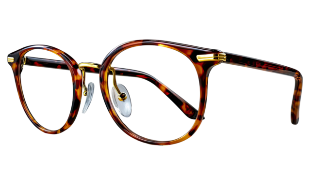 Elegant Eyewear: A close-up shot of sophisticated spectacles, with a chic tortoise-shell frame. Its lenses are ready for optimal vision and style.
