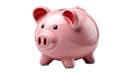 Pink Piggy Bank of Savings: A gleaming pink piggy bank, a classic symbol of saving and financial security, is presented in a studio shot. Capturing the essence of smart finance.