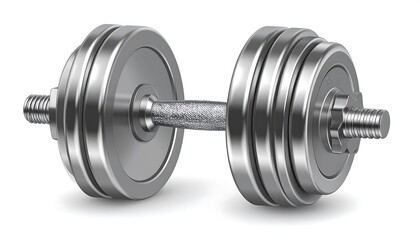 Fototapeta premium A metallic dumbbell, isolated