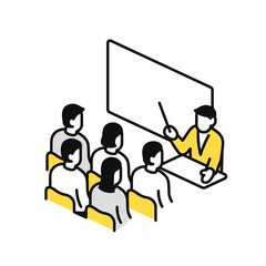 プレゼン・授業・説明会・のシンプルなベクターアイコンイラスト素材