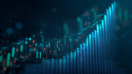 Investment finance chart, stock market business and exchange financial growth graph. Stock market investment trading graph growth. Stock Illustration