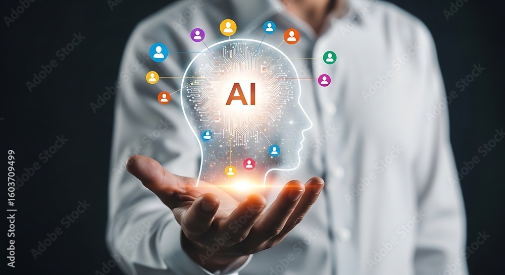 Poster artificial intelligence network connection technology