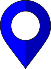 blue map location symbol isolated on white background. pin point icon. gps location symbol. icon location