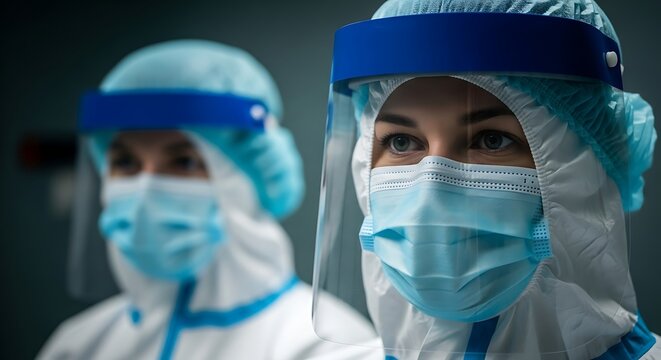 Medical professionals wearing protective gear healthcare - Powered by Adobe