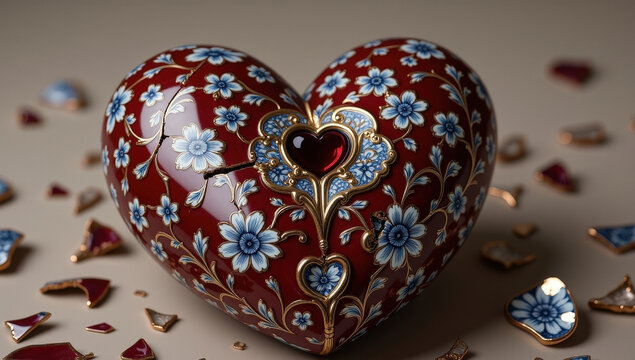 Flowered Ceramic Heart