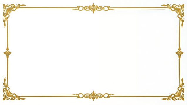 Set of Decorative vintage frames and borders set, Gold photo frame with corner Thailand line floral for picture, Vector design decoration pattern style. border design is pattern Thai art style.