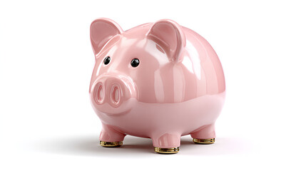 Obraz premium money piggy bank saving finance white background 3d concept. Stock Illustration