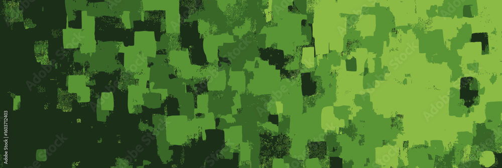 Poster abstract green pixelated camouflage seamless pattern background with various shades of green and bla