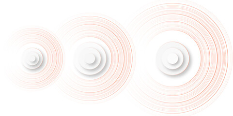 Abstract Computer technology background. network visual connection. Orange minimal circular abstract dynamic lines isolated on orange background. Future technology banner concept. vector illustration.