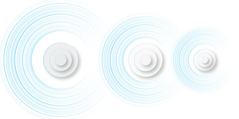 Abstract Computer technology background. network visual connection. blue minimal circular abstract dynamic lines isolated on blue background. Future technology banner concept. vector illustration.