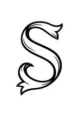 Fototapeta premium Decorative Vintage Capital Letter S Vector - Monogram and Typography Graphic