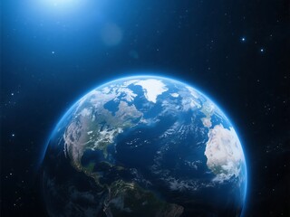 Fototapeta premium Earth Globe from Space at Night