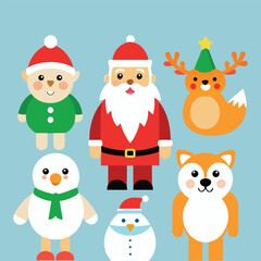 Naklejka premium set of christmas elements