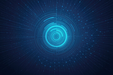 Glowing Blue Circular Interface With Digital Network Lines abstract artificial intelligence