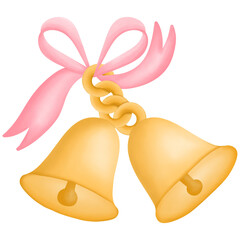 Christmas bell decorations hand drawn illustration 