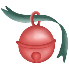 Christmas bell decorations hand drawn illustration 