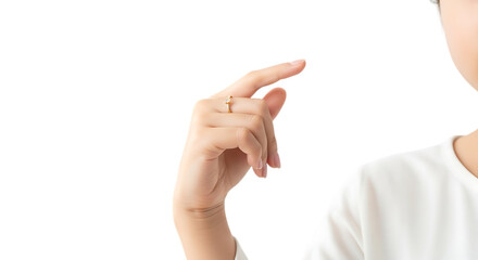 simple elegant female hand gesture isolated on transparent background PNG file