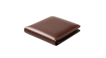 brown leather wallet mockup realistic style on transparent background PNG file