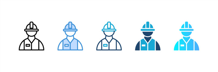 Worker icon set multiple style collection