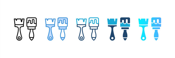 Paint Brush icon set multiple style collection