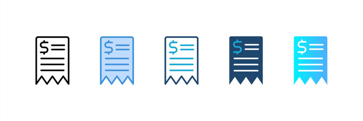 Bill icon set multiple style collection