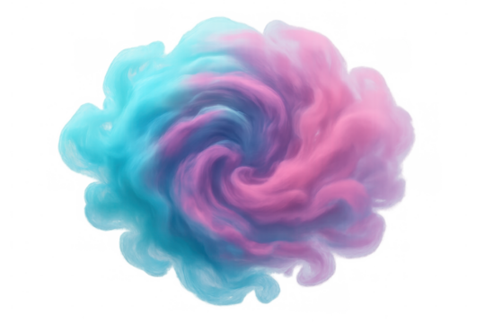 Pink and blue smoke swirling together, creating an abstract and colorful design on a transparent background, ideal for graphic design projects - Powered by Adobe