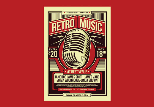 Retro Music Party Flyer