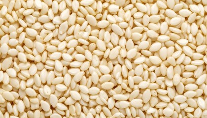 Fototapeta premium Sesame seeds background. Suitable for marketing or business purposes. Panoramic banner with place for text