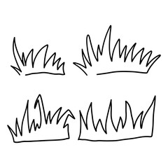 A set of hand drawn grass illustrations in a minimalist style. Perfect for creating natural and organic designs for backgrounds, borders and nature-themed projects.