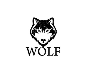  Majestic Distressed Wolf Head Logo