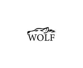 Flowing Line Art Wolf Head Logo

