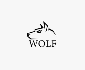  Geometric Wolf Head Line Art Profile Logo