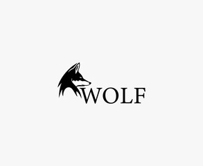  Abstract Stylized Wolf Head Profile Logo

