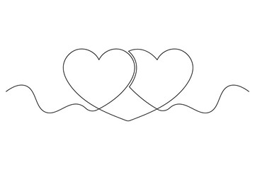 Elegant Heart Divider Line Art   Continuous Love Line Drawing for Wedding & Romantic Designs. vector