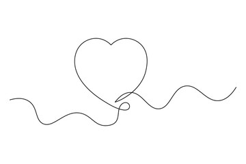 Elegant Heart Divider Line Art   Continuous Love Line Drawing for Wedding & Romantic Designs. vector