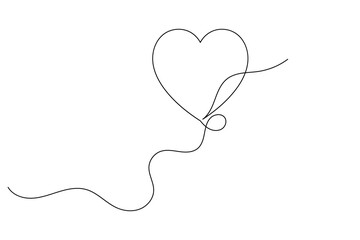 Elegant Heart Divider Line Art   Continuous Love Line Drawing for Wedding & Romantic Designs. vector