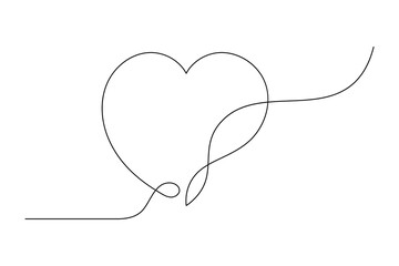 Elegant Heart Divider Line Art   Continuous Love Line Drawing for Wedding & Romantic Designs. vector