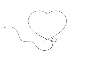 Elegant Heart Divider Line Art   Continuous Love Line Drawing for Wedding & Romantic Designs. vector