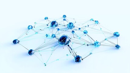 Network evolving, connections forming, data visualization - Powered by Adobe