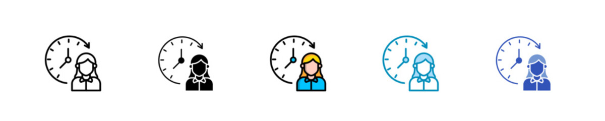 Business Hours  Icon Set Multiple Style Collection
