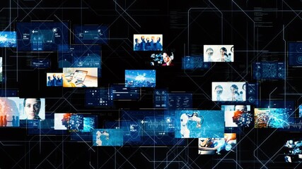 Mixed media of Cyberspace and Digital Data - Powered by Adobe