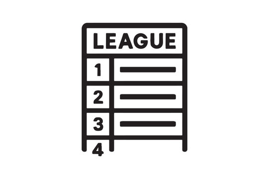 league ranking table icon silhouette vector with white background