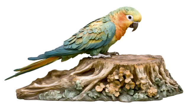 Tree Stump Parrot Portrait