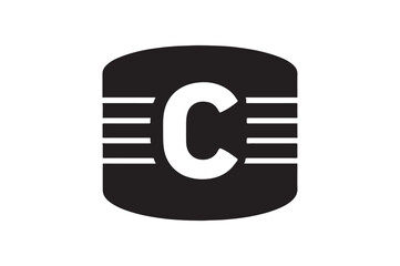 captain armband icon silhouette vector with white background