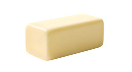 A single block of butter with rounded edges sitting on a black background alone   ai generative, transparent background, white background.